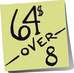 64over8 logo (black on yellow)