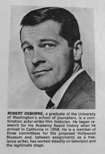 Osborne's author photo for the 1965 edition of "Academy Awards Illustrated."