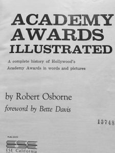 The 1965 cover page of his first published history of the Academy Awards. The latest edition titled "85 Years of the Oscar" is a sprawling 472 pages. 