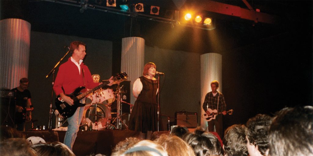 Bob Hay's photo of the Mad Hatter concert, the only known surviving photo. It serves as the gatefold photo for "Pylon Live."